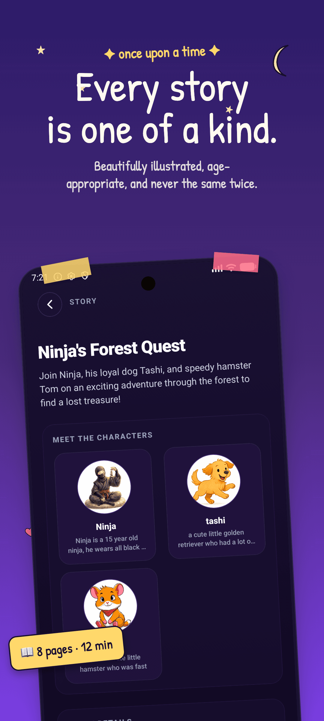 Every story is one of a kind. Story preview screen